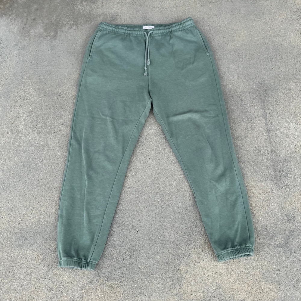 PacSun Mens Fleece Jogger Sweatpants Sage Green Washed Drawstring Size L